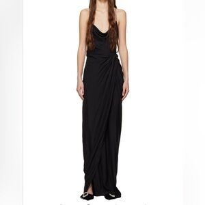NWT Gauge81 100% Silk Long Dress Maxi Black New Shiroi XS Rare Beautiful Satin